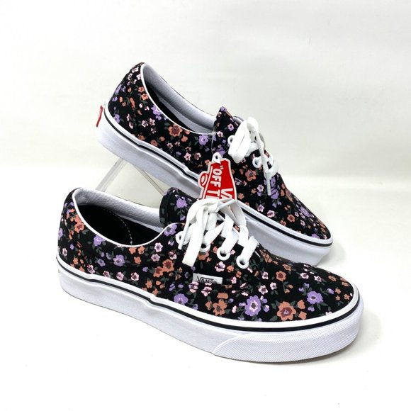 VANS Women's Size 6.5  VN0A54F19HS Era Floral Covered Ditsy Black Canvas Sneaker - Picture 5 of 10
